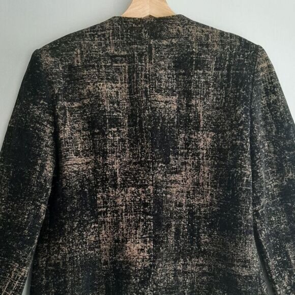 PORTFOLIO LOUBEN Wool Blend Tapestry Fabric Textured Full-zip Blazer Jacket Sz 6 - Picture 11 of 14